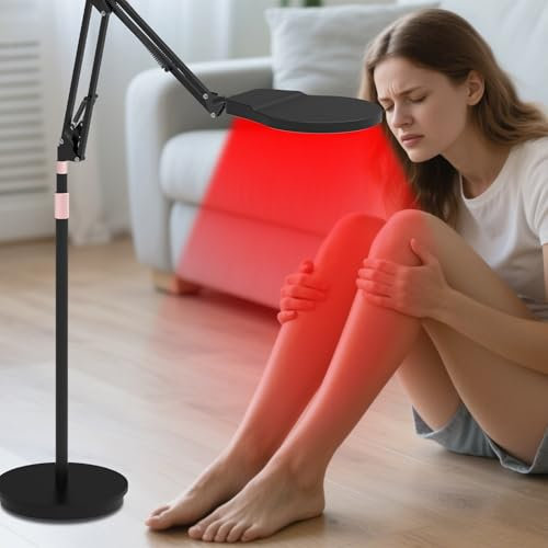 Red Infrared Lamp, Trayvespace Near Infrared Light Lamp with Stand, Timer, Infrared Light (660nm&850nm&940nm)