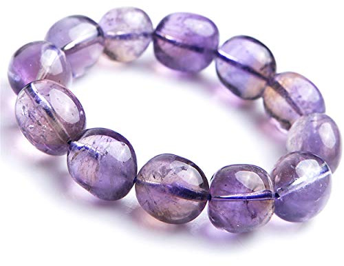 Äkta naturliga Ametrine Amethyst Citrine Quartz Crystal Bead Armband 17 × 16mm