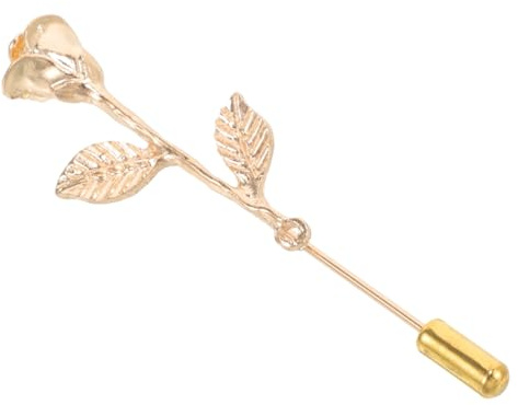 VALICLUD Broche Vintage en Alliage de Zinc Doré pour Hommes, Épingle Polyvalente Longue Durée en Forme de Fleur pour Costume et Chemise