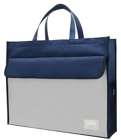 Sacoche à documents - Grande pochette A3 avec poignée, sac à main résistant | Sac à main portable pour documents, cartes, actualités, magazines, fournitures scolaires et de bureau, organiseur de voyag