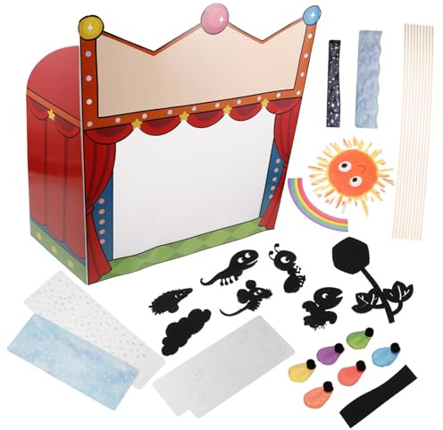 WHAMVOX Shadow Puppet Set and Puppet Theater for Kids Stage Platform Educational Science Experiment Toy for Classroom and Home Play