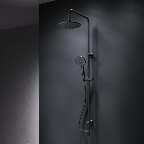 AM.PM Duschsystem ohne Duscharmatur Wassersparend Duschset Überkopfbrauseset mit ABS Kopfbrause Schwarz Duschset ohne Armatur Play