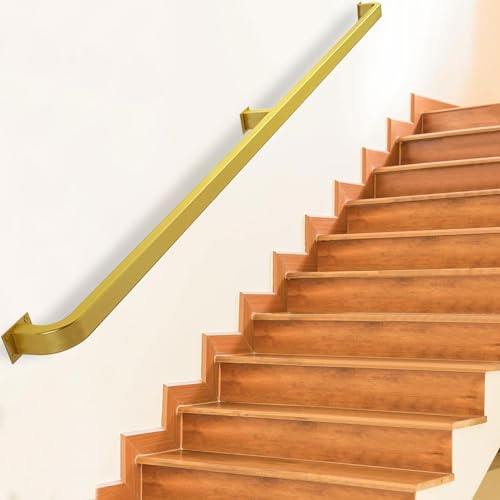 il för inomhus/utomhus smidesjärn väggmonterad räcke fotstöd bar kit med fästen och skruvar trappramper (storlek: 30 cm)