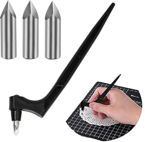 VAEIORP 2 Set Lame di Ricambio Nuovi Strumenti da Taglio Craft, Include Tre Teste, Taglierino di Precisione in Acciaio Inox a 360 Gradi, Cutter per Modellismo, Scrapbooking e Fai da Te (15°/30°/45°)