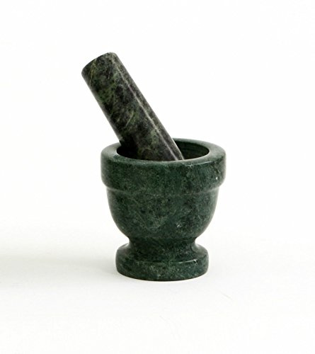 Grön marmor mortel sten kök med stöt handgjord klassisk heminredning design