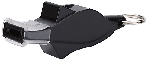 Alomejor - Sifflet en forme de dauphin en ABS, sifflet pour arbitre de basket-ball, football, avec cordon de sécurité, sifflet de survie et de sauvetage (Noir)