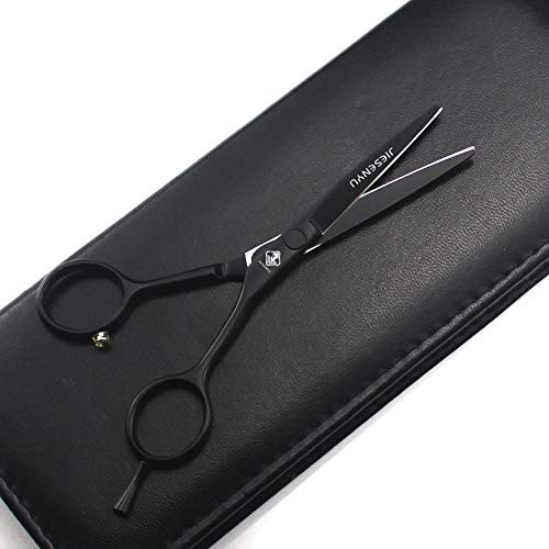 JIESENYU Giappone 440c forbici da parrucchiere 10,2 cm / 12,7 cm / 5,5 forbici da barba professionali (nero 12,7 cm forbici da taglio)