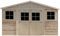 Holz Gartenschuppen MIT IMPRÄGNIERTEM Boden - Abstellkammer mit Fenstern - H246 x 418 x 220 cm/ 8 m² Naturholz-Shiplap-Schuppen - Gartenwerkstatt - Fahrrad- Geräteschuppen TIMBELA M332+332G