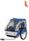 HOMCOM Kinderanhänger Kinderfahrrad geeignet für 2 Kinder, Stahlrahmen, Sitzträger mit Sicherheitsgurt, für Kinder ab 18 Monaten, Oxford-Gewebe, Stahl, 130x76x88 cm, Blau+Weiß