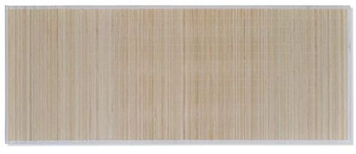 Ksodgun Rechteckig Naturfarbener Bambusteppich Bordürenteppich Teppich Wohnzimmer Terrasse Balkon 150 x 200 cm