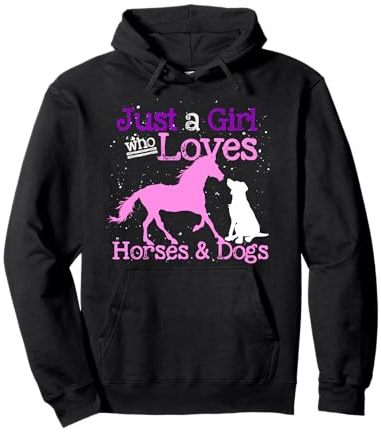 Just A Girl Who Loves Horses And Dogs Animal Women Horse Pullover Hoodie