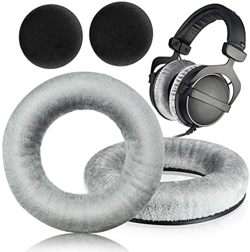 DT990 DT770 Coussins d'oreille - Coussinets de rechange compatibles avec les casques beyerdynamic DT990 / DT880 / DT770 PRO (Gris)