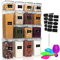 Queta 15Pcs Airtight Food Storage Container Set Plastic Kitchen Organiser Kitchen Storage Containers with LidsReusable Labels MarkerSpoon Ideal for Flour Cereal Spaghetti Pasta 2.8L 2L 1.4L 0.8L