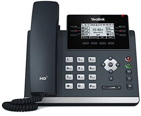 Yealink SIP-T42U Feature Rich IP Power over Ethernet Corded Phone with Optima HD Voice Technology and 2.7 Inch LCD Graphical Display with Backlight (192 x 64 Pixel) - Black (Renewed)