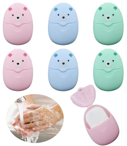 300 Pezzi Sapone in Fogli da Viaggio Monouso Fogli di Sapone da Viaggio Mini Sapone di Carta Portatili Sapone Portatile con Scatola di Plastica per Cucina, Campeggio, Escursionismo, Barbecue