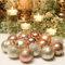 Sadodo Christmas Baubles,Xmas Tree Decorations,Pack of 30PCS 6CM Glitter Balls Ornaments,Rose-Gold Birthday Party Queen Princess Hanging Decoration Set,2.4inch