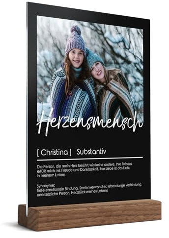 CHRISCK design Acrylglasbild Definition mit individuellem Fotodruck - Geschenk für Herzensmensch - Fotogeschenk für Partnerin Freundin - Acryl Glasfoto personalisiert - Wandbild Paar
