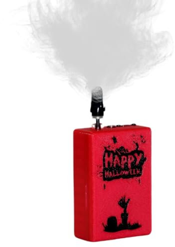 Mini máquina de humo con control remoto de color luminoso para fotografía, eventos al aire libre, cosplay, profesionales, fiestas, efectos de pequeño teatro (rojo brillante)