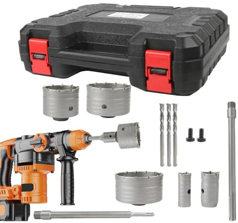 Kit per Fori nel Muro in Metallo - Trapano a Corona Universale per Cemento - Perforazione per Lavori Idraulici Elettrici