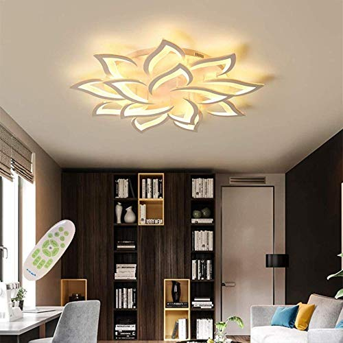 LED-taklampa, dimbar, vardagsrumslampa med fjärrkontroll, färgskiftande, sovrumstaklampa, modern taklampa, 14 huvuden/Ø 100 cm (39,3 tum)