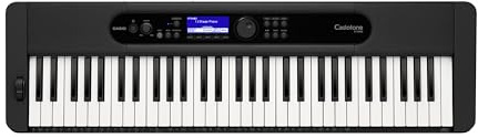 Casio Casiotone CT-S400 Keyboard mit 61 anschlagdynamischen Tasten, 600 Sounds und 200 Begleitrhythmen, schwarz