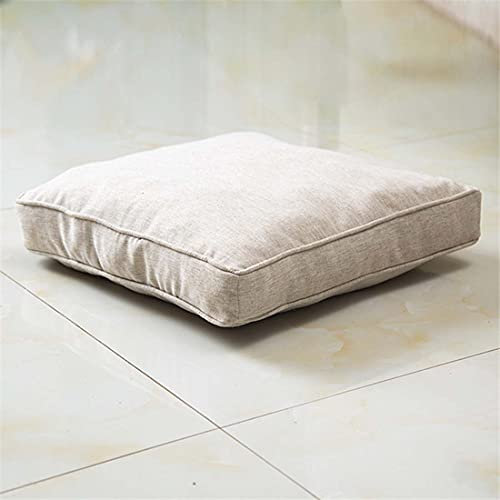 ping bu 10cm Thick Chair Seat Pads 45x45/50x50cm,Soft Booster Cushion Seat Pad Cotton Filling Chair Seat Cushions for Home Floor Office (45 * 45cm,Beige)