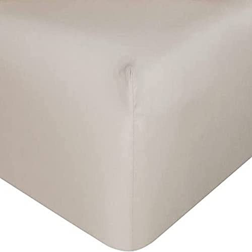 Sleepdown Spannbetttuch, einfarbig, warm, gemütlich, atmungsaktiv, superweich, 100% Bambus, Bettlaken, 32 cm, extra Tiefe Taschen – Natur – Super King Size