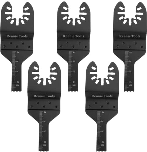 Pack of 5 x 10mm Wide Oscillating Multi Tool Blades/Wood Cutter Saw Blades Set Compatible with Dremel Fein Multimaster Makita Stanley Worx Dewalt Multi Tool Etc Oscillating Multitool Blade