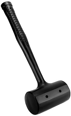 QWORK® Mazo de goma grande - Diseño de una pieza - Absorción de impactos y resistente al desgaste (Ø70 mm - 1050 g)