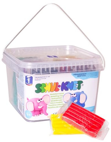 Feuchtmann SCHUL-KNET | EDU Bucket Knetset 14 x 140g Kinderknete in Stangen | vegane glutenfreie Spielknete | nicht trocknende Knete | ungiftige Modelliermasse