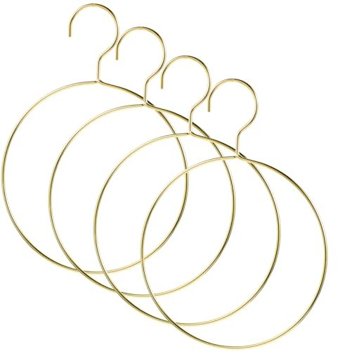 Appendiabiti Rotondi in Stile Nordico per Sciarpe E Cravatte, Set di 4 Ganci in Metallo Dorato per Armadio, Organizer per Sciarpe, Scialli E Cinture, 25.5x17.8x1.14cm