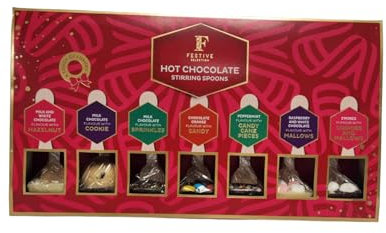 Luxury Hot Chocolate Stirring Spoons 7 Flavored Hot Chocolate Stirrers with Marshmallows 280g Selection Pack Ideal for Valentines, Mothers Day, and Special Treats