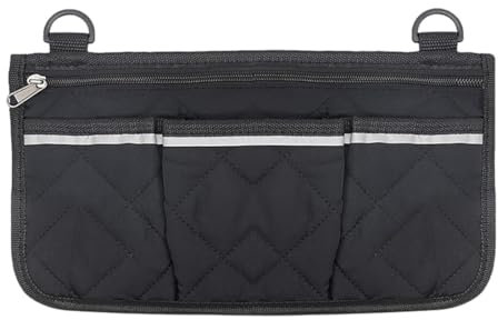 WUSJCOF Borsa per Sedia a Rotelle con Tasche Borsa di Stoccaggio per Bracciolo per Sedia a Rotelle Impermeabile Borsa Laterale per bracciolo con Strisce Riflettenti per Sedie a Rotelle