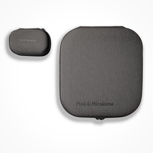 Kopfhörertasche, Over Ear Kopfhörertasche,Drehbare Over Ear Kopfhörertasche mit Elektronik-Etui (235x215x62mm+105x69x51mm) Headphone Case– Stoßfest, Leicht & Staubdicht für Reisen, Moë & Mirakime