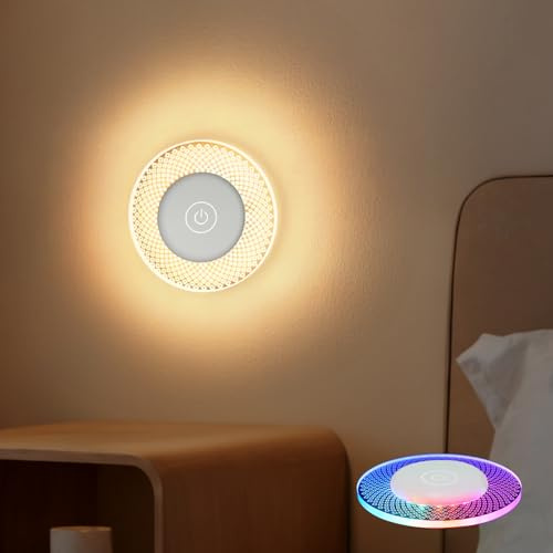Kintion Rechargeable LED Night Light, USB Battery Night Light for Adults, Dimmable 8 Colors with 16 RGB Mode, Portable Touch Night Lamp for Baby Nursery, Small Bedside Lamp with Remote Control