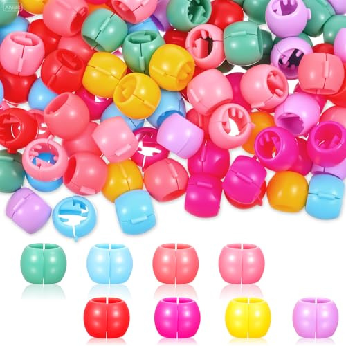 DOPENSPI 350 mini fermagli per capelli arcobaleno, perline colorate per capelli, trecce, mini clip per capelli, piccole clip per capelli, graziose clip per capelli, perline, accessori per donne