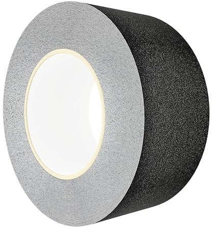 Halkfritt band och golv | Halkfritt självhäftande tejp | Inomhus och utomhus | Förhindra fall och nackdelar | SÄKERHET FÖR BARN OCH ÅLDER. (Svart, 5 cm X 10MTS)