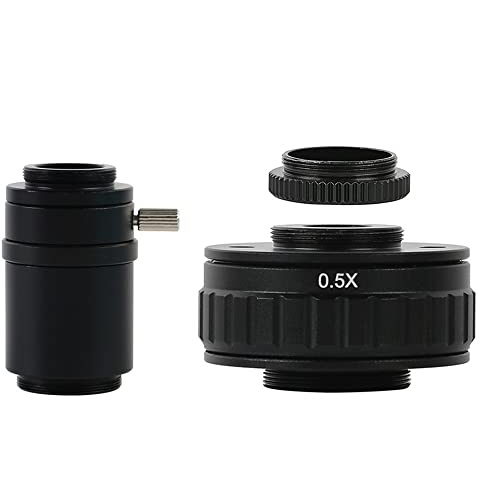 Microscope Accessories Kit SZM CTV 1/2 1/3 1X 0.3X 0.5X Adapter C mount Lens + C CS Simul Focal Ring Trinocular Stereo Microscope H_DMI VGA USB Video Camera Microscope Slides(0.5X and 1.0X)