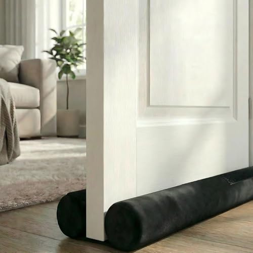 Boudin de porte réglable - Double face - Protection contre le froid et le bruit - 100 cm - Noir