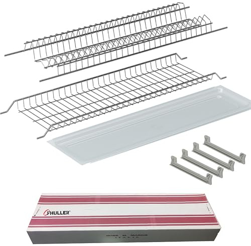 Fhuller Scolapiatti Filo Acciaio Zincato GRIGIO PENSILE 90 INTERNO 86,4 Misura Scolapiatti 85,6-701/90ZGP2 Griglia Portapiatti+Bicchieri + 4 Staffe + Vaschetta + Scatola