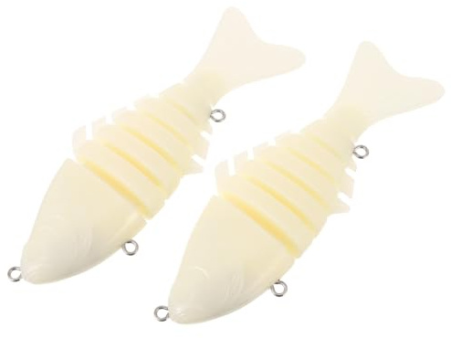 Homoyoyo Lot 2 Appâts Artificiels Multi-Parties 10 CM Beige Corps Vierge pour Pêche Brochet et Perche en Rivière