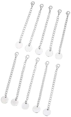 Buxuaaaa av 10 rostfritt stål smycken förlängningskedjor justerbar längd för halsband sofistikerad guldton smycken kontakter, One Size, enligt beskrivningen, enligt beskrivningen