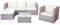 Mendler Poly-Rattan-Garnitur Brescia, Gartengarnitur Sitzgruppe Sofa Lounge-Set - grau, Kissen Creme