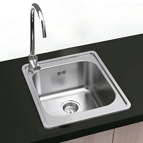 Tokio - Fregadero Encastrar Cuadrado 50 x 50 | 1 Seno | Acero Inoxidable Aisi 304