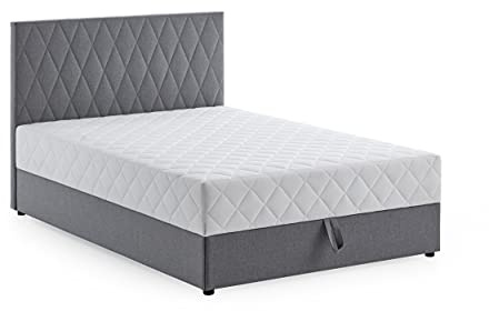 Atlantic Home Collection Stauraumbett Benita, mit Taschenfederkern 120 x 200 cm Hellgrau