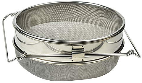 Irfora Doppelsieb-Honigsieb-Honigsieb-Set Edelstahl-Eimeroberteil-Honigsieb für die Honigextraktion Honigbienenhaltungszubehör