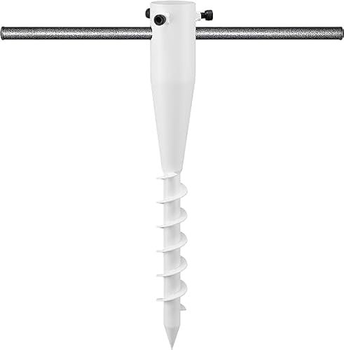 HORSE SECRET Pied de parasol plage en métal lourd Blanc 1 pièce