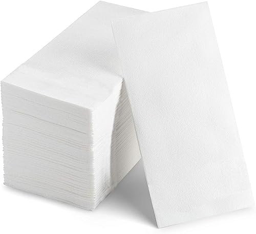 KMAKII Disposable Guest Towels, Linen Feel Hand Towels, Cloth-Like Paper Napkins, Soft, Durable, Absorbent Paper Hand Towel (White 100)