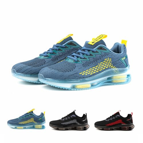Hitmars Scarpe Running Uomo Scarpe da Corsa Ginnastica Trail Running Sportive Jogging Trekking Tennis Outdoor Fitness Scarpe Uomo Sneakers Blu N3 EU46