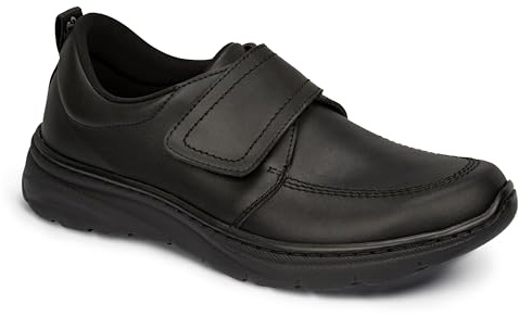 DIAN - Florencia Plus Negro 42, Zapato de Trabajo con Cierre de Velcro Tipo Blucher, Plantilla Acolchada, Suela Ultra Ligera y Flexible de Estructura Resistente, Antideslizante y Antiestática